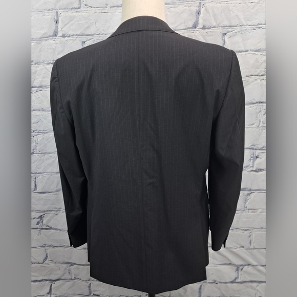 Z Zegna Men's Blazer Sport Coat Jacket City Gray Striped 100% Wool 40R - Picture 13 of 16